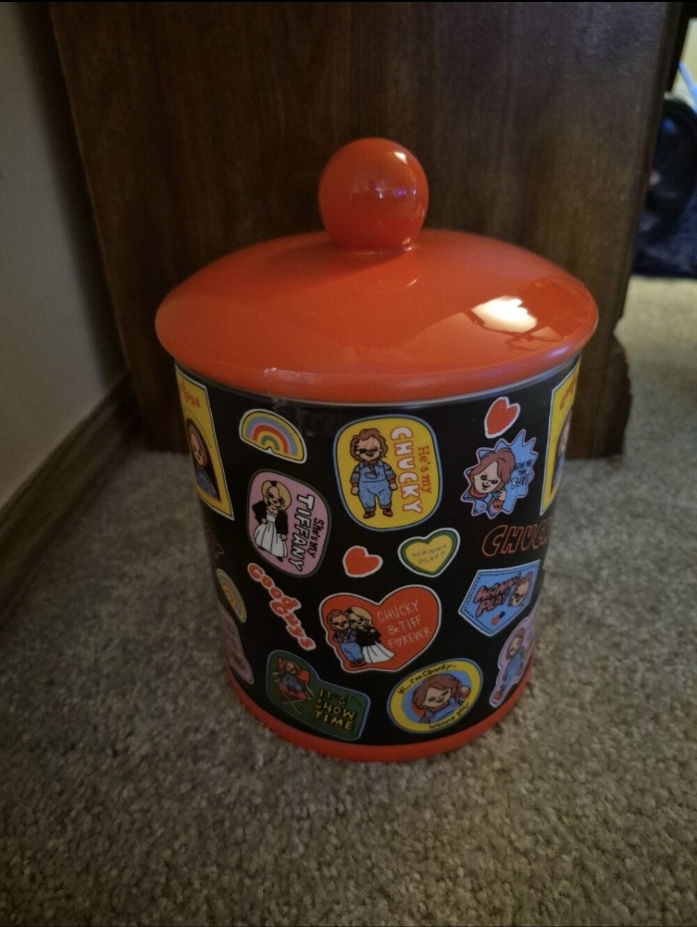 Chucky Good Guy Horror Movie Cookie Canister With Lid Kitchen Decor